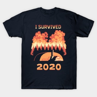 I Survived 2020 Chernobyl Forest Wildfire Retro Style T-Shirt